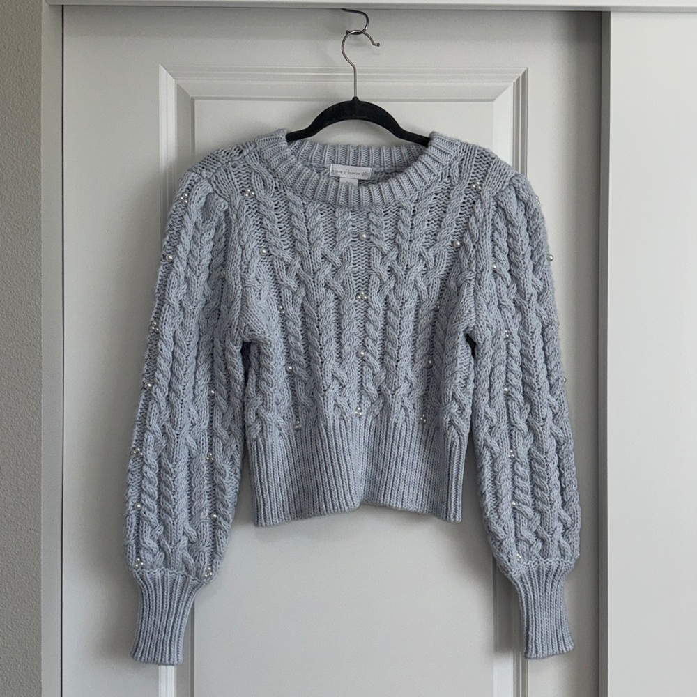 House of Harlow 1960 Sweater Soft Gray Knit Top